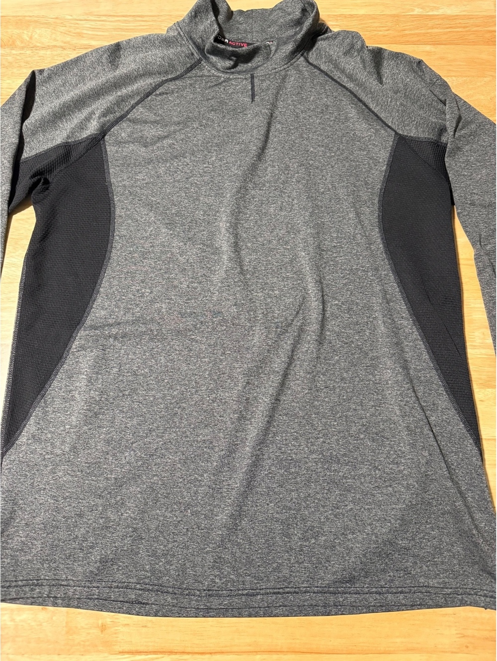 Men’s Spyder Active Mock Neck Performance Pullover Gray Black Size Large